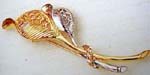Gift exchange wholesale jewelry store supplies Gold and silver plated brooch in long leaf theme