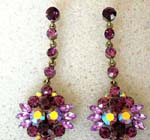 Buy wholesale ladies earring fashion supply. Cz crystal earrings with long chain and multi rhinestone flower at end