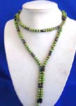 Hematite jewelry supply distributor sells Green wooden beaded wrap with magnetic hematite stones