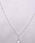 Teen jewelry wholesale supply shopping. Imitation diamond oval held by silver plated chain necklace