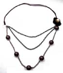 Beautiful fashion antique style jewelry store supplies necklace with brown solid beads 