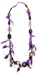 Antique wholesale fashion accessory supply distributor sells Womens necklace with purple and gold colored bead