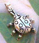 Womens silver jewelry distributor supplies Cute ladybug solid silver pendant 