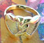 Love fashion silver jewelry distribution outlet. Cross over double heart theme, sterling silver ring