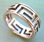 Designer inspired wholesale silver ring jewelry store. Egyptian style designed ring with sterling silver double band