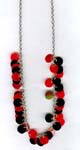 Retail supplier girls fashion jewelry shopping. Teen fashion necklace with black and red colored sequins 