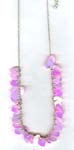 Teen fashion wholesale company supplies retail stores. Light pink sequin necklace on silver plated chain